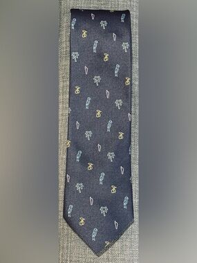 ETON Silk Tie with Multicolor Tropical Motifs